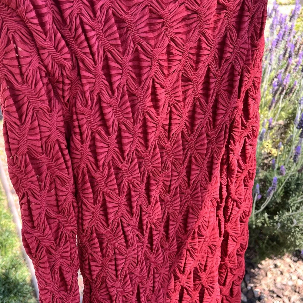 Maeve By Anthropologie Long-Sleeve Scrunch Mini Dress Wine Red XS fits M NWOT - Picture 7 of 8